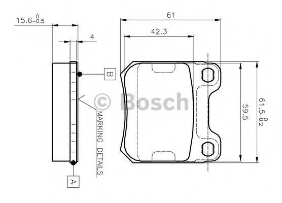BOSCH 0986TB2125 Комплект гальмівних колодок, дискове гальмо