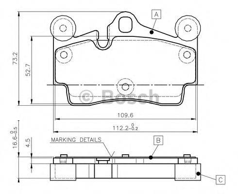 BOSCH 0986TB2456 Комплект гальмівних колодок, дискове гальмо