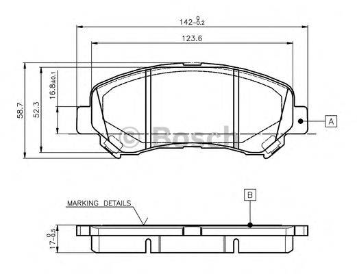 BOSCH 0986TB3117 Комплект гальмівних колодок, дискове гальмо