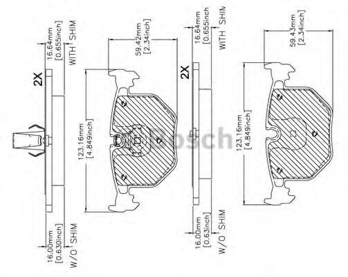 BOSCH F03B150262 Комплект гальмівних колодок, дискове гальмо