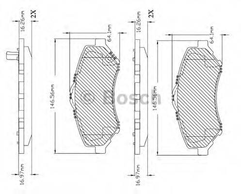 BOSCH F03B150402 Комплект гальмівних колодок, дискове гальмо
