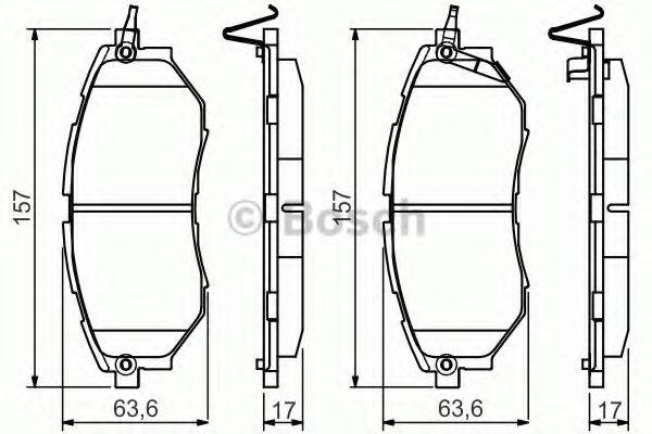 BOSCH 0986495156 Комплект гальмівних колодок, дискове гальмо