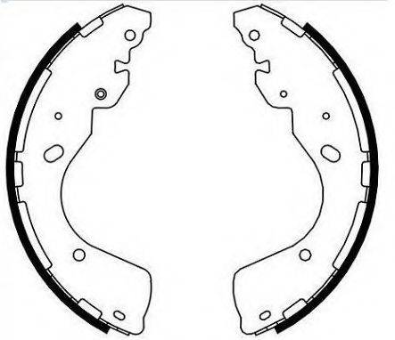 E.T.F. 090728 Комплект гальмівних колодок; Комплект гальмівних колодок, стоянкова гальмівна система