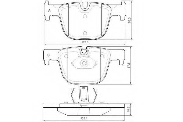 E.T.F. 121558 Комплект гальмівних колодок, дискове гальмо