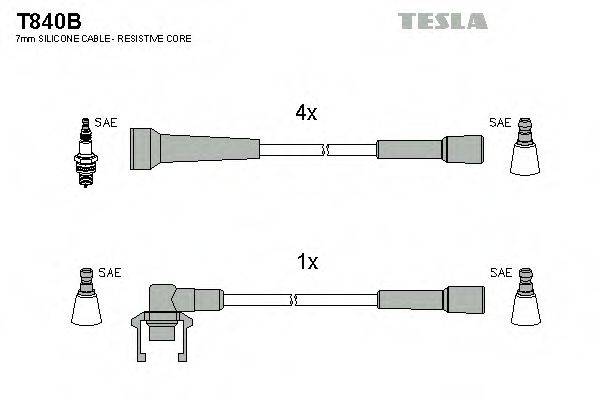 TESLA T840B Комплект дротів запалювання