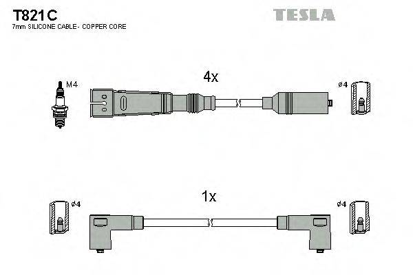 TESLA T821C Комплект дротів запалювання