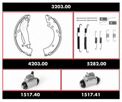 WOKING 320300 Комплект гальм, барабанний гальмівний механізм