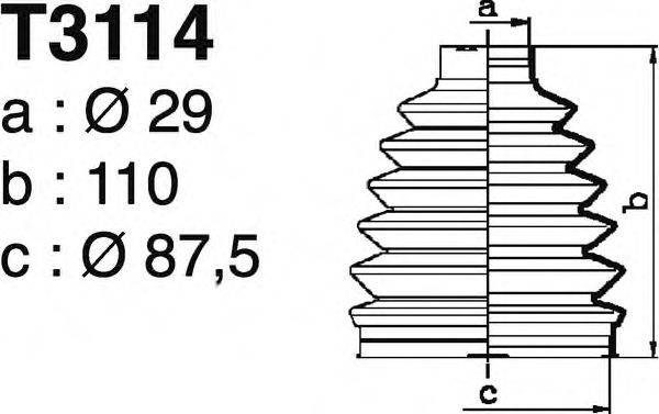 DEPA T3114 Комплект пильника, приводний вал