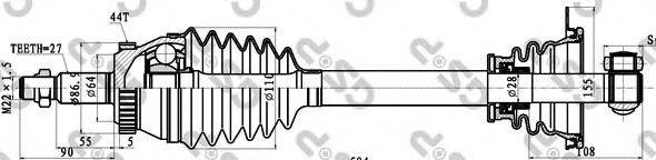 GSP 250225 Приводний вал