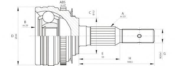 OPEN PARTS CVJ527310 Шарнірний комплект, приводний вал