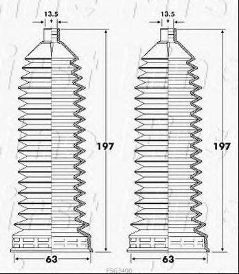 FIRST LINE FSG3400 Пильовик, рульове управління