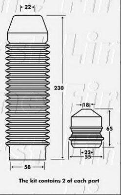 FIRST LINE FPK7078 Пилозахисний комплект, амортизатор