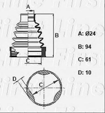 FIRST LINE FCB6351 Пильовик, приводний вал