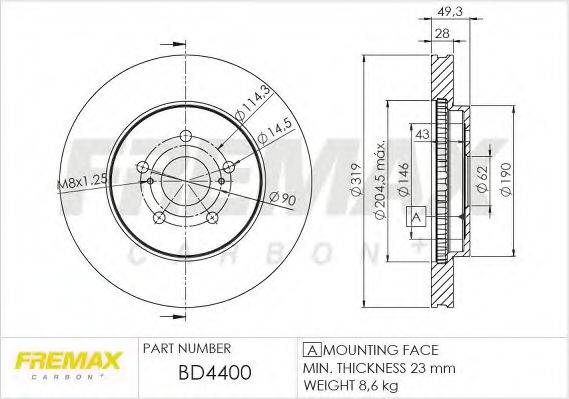 FREMAX BD4400 гальмівний диск