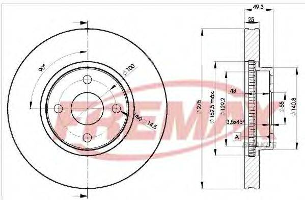 FREMAX BD1320 гальмівний диск