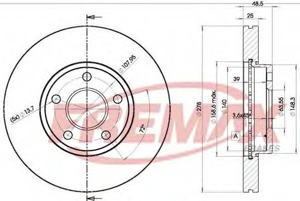 FREMAX BD3963 гальмівний диск