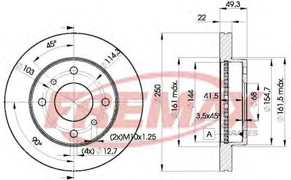 FREMAX BD7450 гальмівний диск