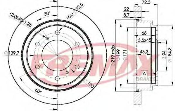 FREMAX BD8067 гальмівний диск