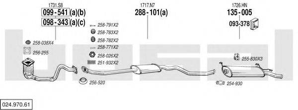 BOSAL 02497061 Система випуску ОГ