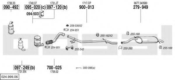 BOSAL 02499906 Система випуску ОГ