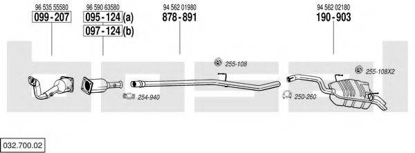 BOSAL 03270002 Система випуску ОГ