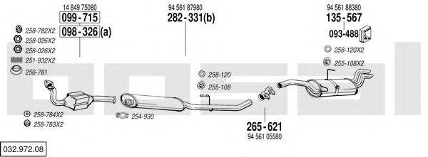 BOSAL 03297208 Система випуску ОГ