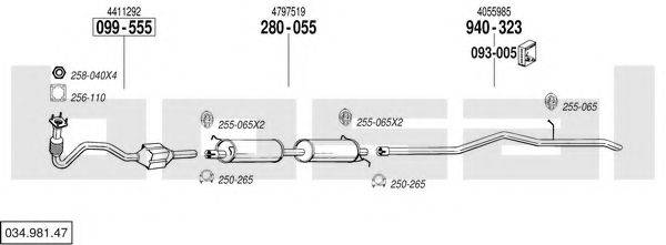 BOSAL 03498147 Система випуску ОГ