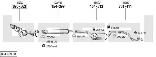 BOSAL 03499330 Система випуску ОГ