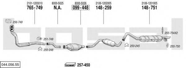 BOSAL 04405655 Система випуску ОГ