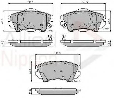 COMLINE ADB31680 Комплект гальмівних колодок, дискове гальмо