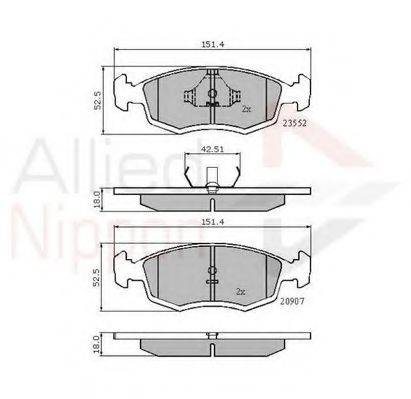 COMLINE ADB0201 Комплект гальмівних колодок, дискове гальмо