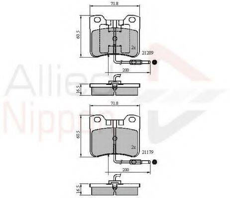 COMLINE ADB1231 Комплект гальмівних колодок, дискове гальмо