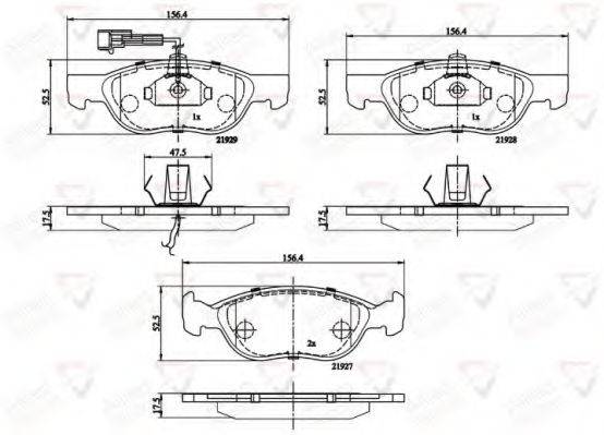 COMLINE ADB1477 Комплект гальмівних колодок, дискове гальмо