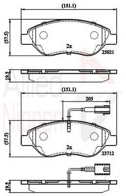 COMLINE ADB12213 Комплект гальмівних колодок, дискове гальмо