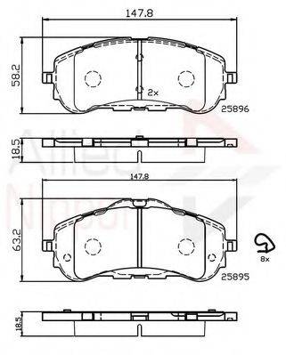 COMLINE ADB32232 Комплект гальмівних колодок, дискове гальмо