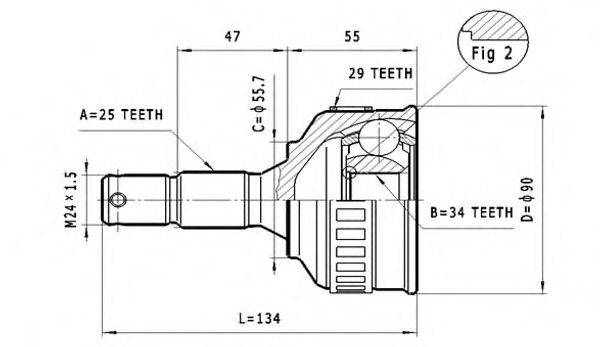 STATIM C115 Шарнірний комплект, приводний вал