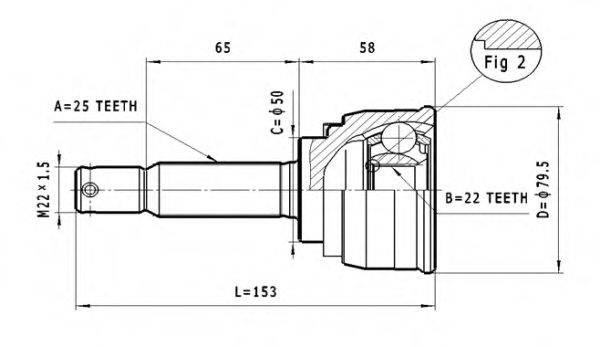 STATIM C622 Шарнірний комплект, приводний вал
