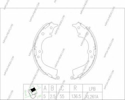NPS T350A71 Комплект гальмівних колодок