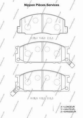 NPS T360A42 Комплект гальмівних колодок, дискове гальмо