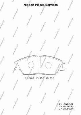 NPS H360A20 Комплект гальмівних колодок, дискове гальмо