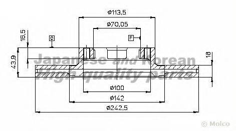 ASHUKI S01602 гальмівний диск