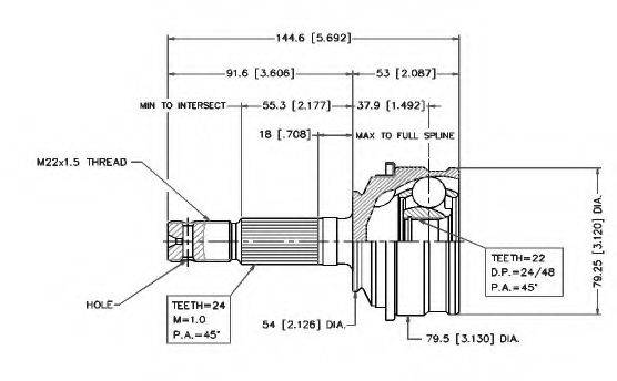 VEMA 18530 Шарнірний комплект, приводний вал