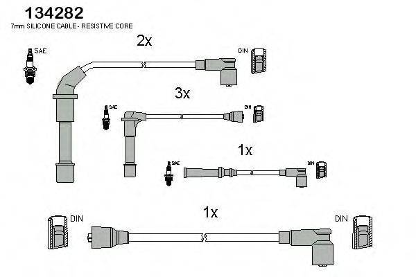 HITACHI 134282 Комплект дротів запалювання