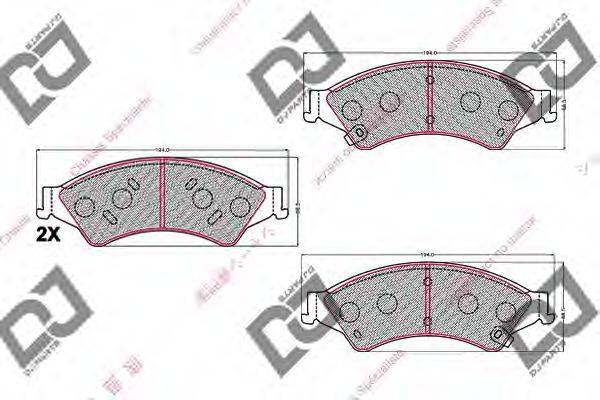 DJ PARTS BP2189 Комплект гальмівних колодок, дискове гальмо