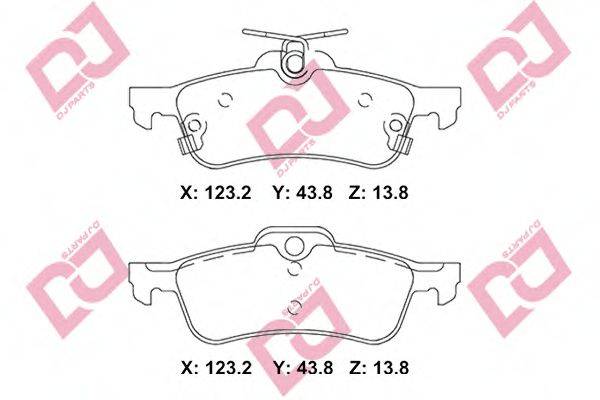 DJ PARTS BP2275 Комплект гальмівних колодок, дискове гальмо