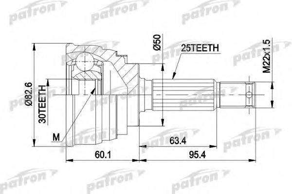 PATRON PCV1191 Шарнірний комплект, приводний вал