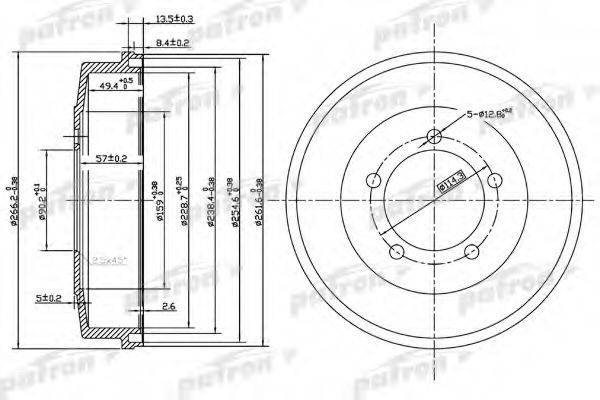 PATRON PDR1002 Гальмівний барабан