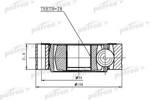 PATRON PCV1461 Шарнірний комплект, приводний вал