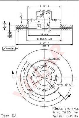 VILLAR 6280735 гальмівний диск