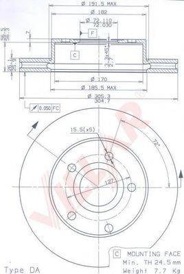 VILLAR 6281214 гальмівний диск